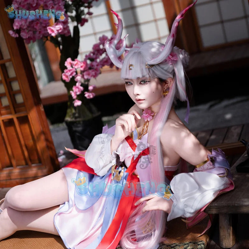 Wuthering Waves Jinhsi Peach Blossom Cosplay Costume New Skin Dress Uniform Jinzhou Magistrate Jue Halloween Party for Women