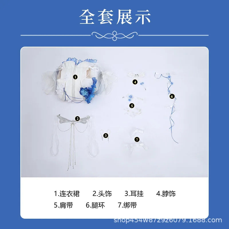 Game Path to Nowhere Hamel Cosplay Costume Sexy dress accessories leg rings props wig set Halloween women's Hamel New uniform