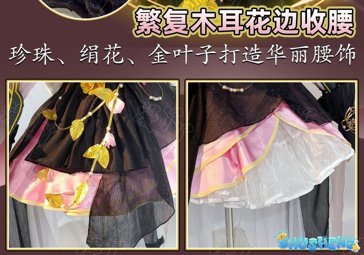 Anime Kurumi Cosplay Game Naraka: Bladepoint Costume HuTao Pink Dress Outfit Suit Halloween Party Role Play Prop for Woman