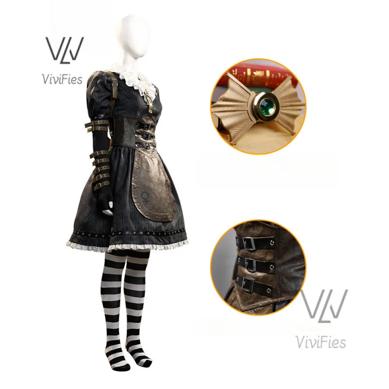 Game Alice: Madness Returns Cosplay Costume Alice Maid Dress Uniform Adult Women Halloween Carnival Party Clothes