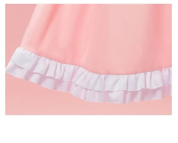 Anime Kaname Madoka Puella Magi Madoka Magica Cosplay Costume Halloween party pink maid dress Lolita girl sweet uniform set