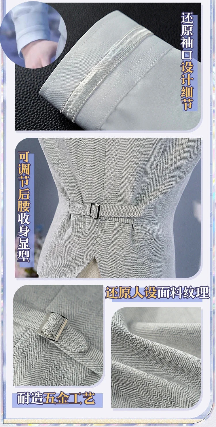 Game Love And Deepspace Xavier Cosplay Costume Silver Polyphony Waterfall Sonata Uniform Halloween Party Women Carnival Outfit