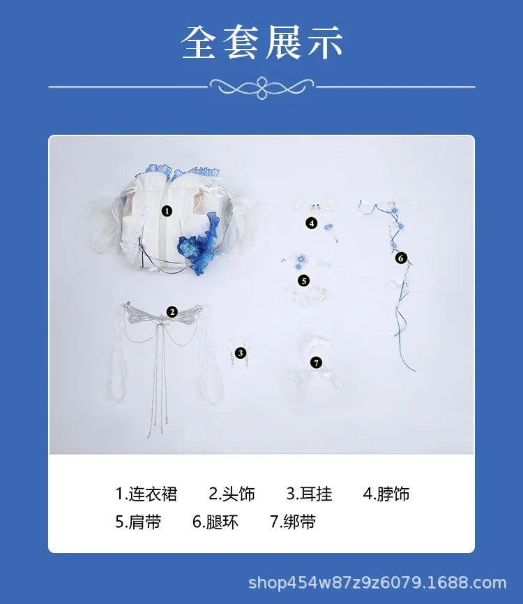 Game Path to Nowhere Hamel Cosplay Costume Sexy dress accessories leg rings props wig set Halloween women's Hamel New uniform