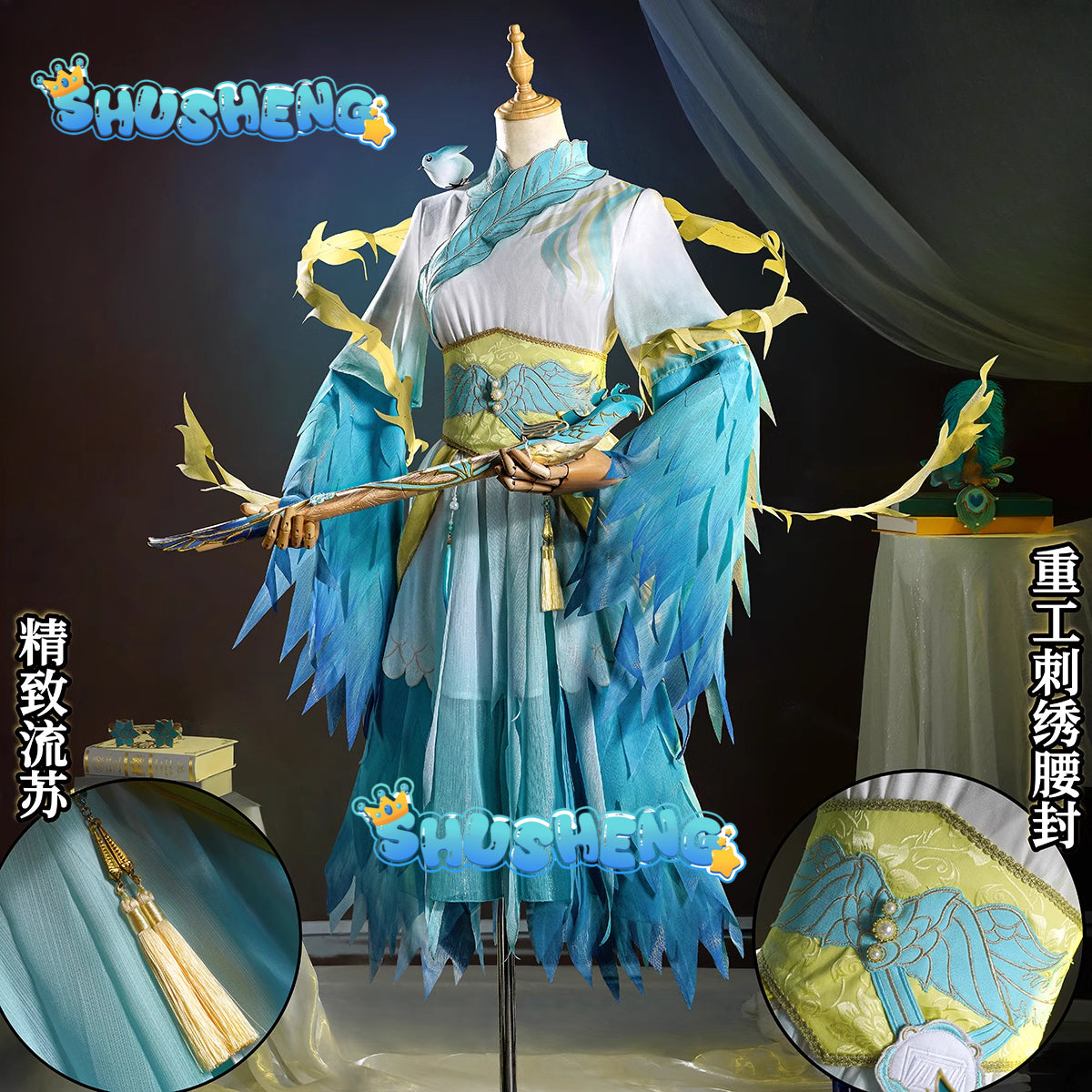 Identity V Qi Shiyi Antiquarian Game Suit Elegant Dress Uniform Cosplay Costume Halloween Party Role Play Outfit
