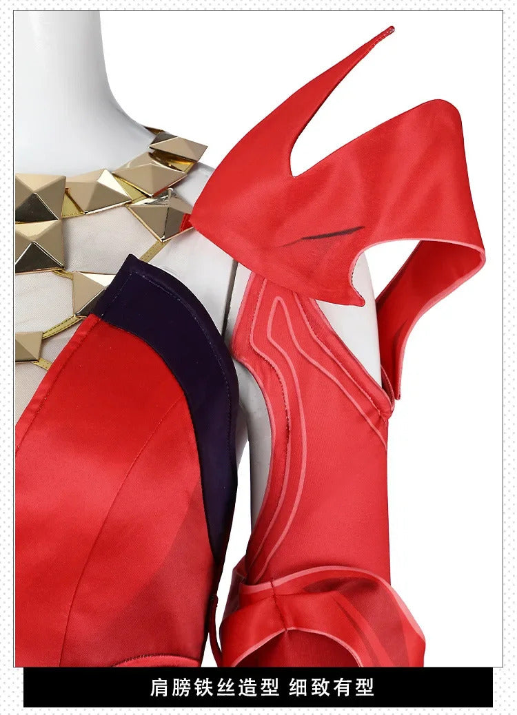 Game Rivals Scarlet Cosplay Witch Costume Emporium Matron Red Top Skirt Outfit Full Set Halloween Scarlet Fantasia Costumes