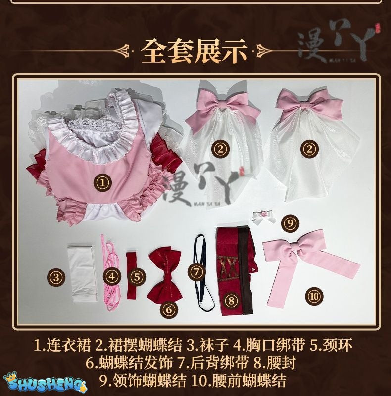 Honkai Impact 3 Cosplay Elysia Blossoming Spring Dress Lolita Cosplay Costume With Bow Game Halloween Costume