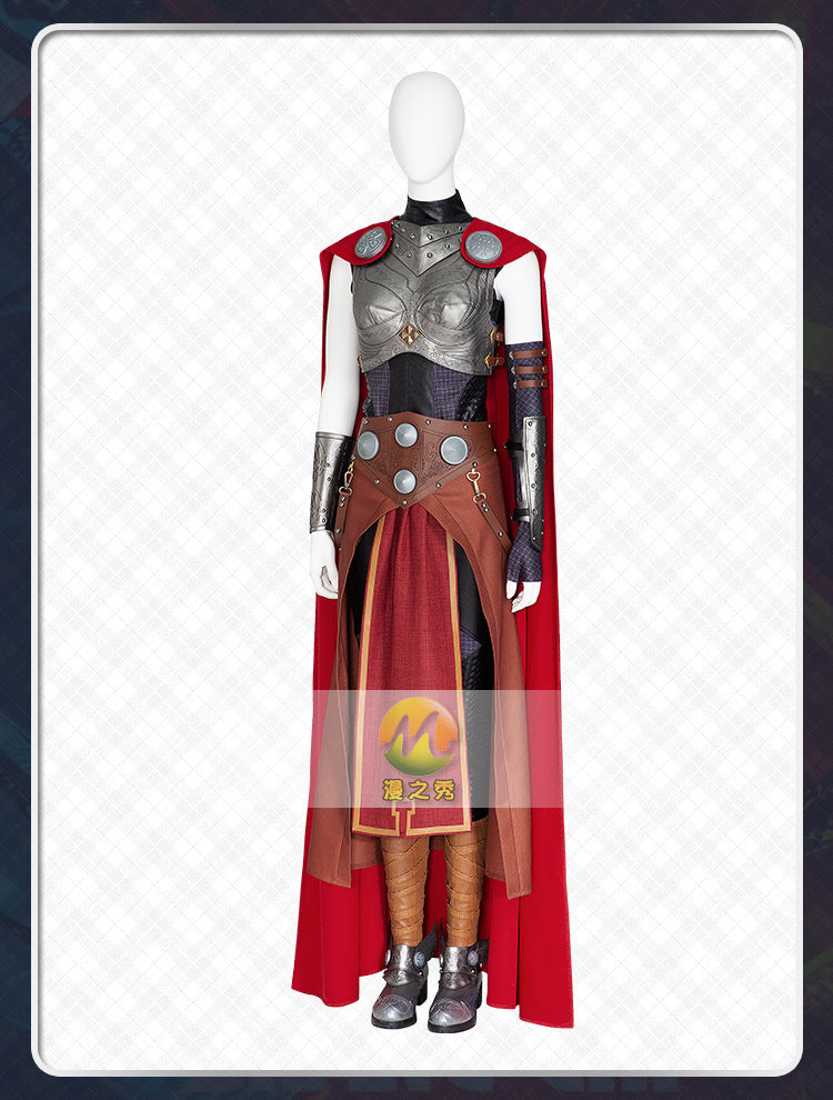 Lady Thor Jane Foster Cosplay Costume Love and Thunder Halloween Party Women's Thor Cape and Uniform Outfits