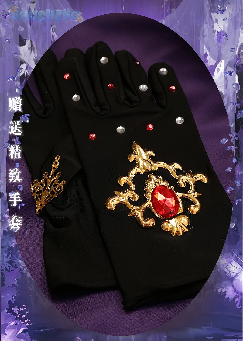 Game Twisted Wonderland Cosplay Vil Schoenheit Costume Tail necklace gloves purple gorgeous sexy dress Halloween uniform XS-XXXL