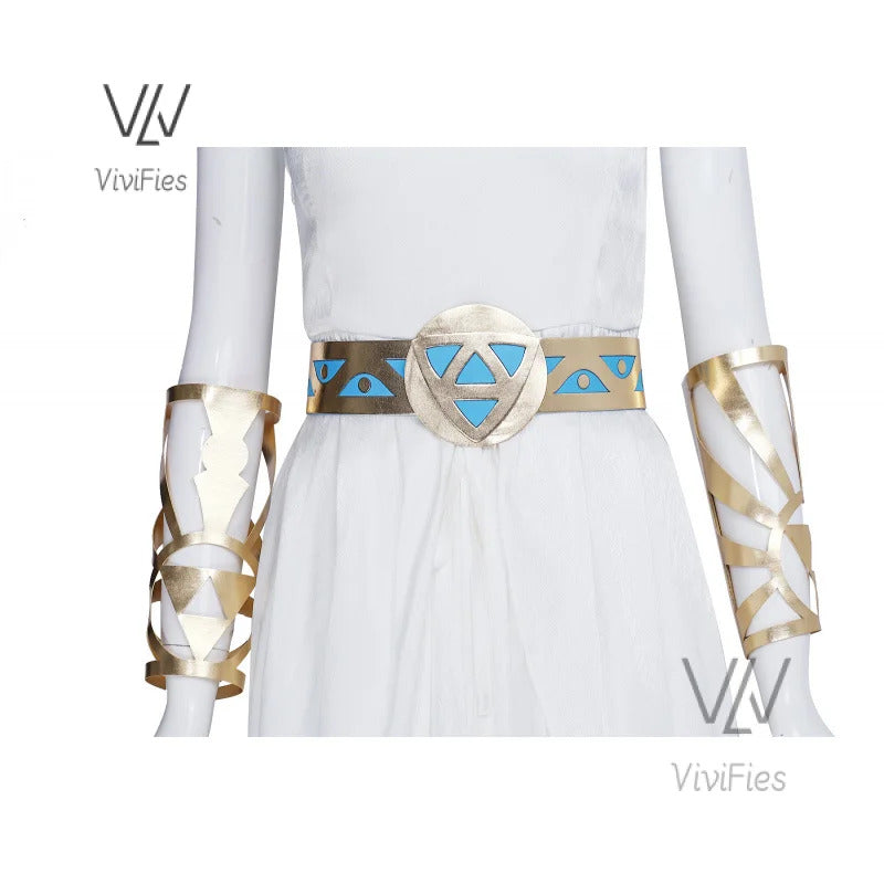 Game Zelda Princess Dress Cosplay Elegant Sexy Fairy Clothing Uniform Headdress Accessories Set Halloween Woman Costume Outfit