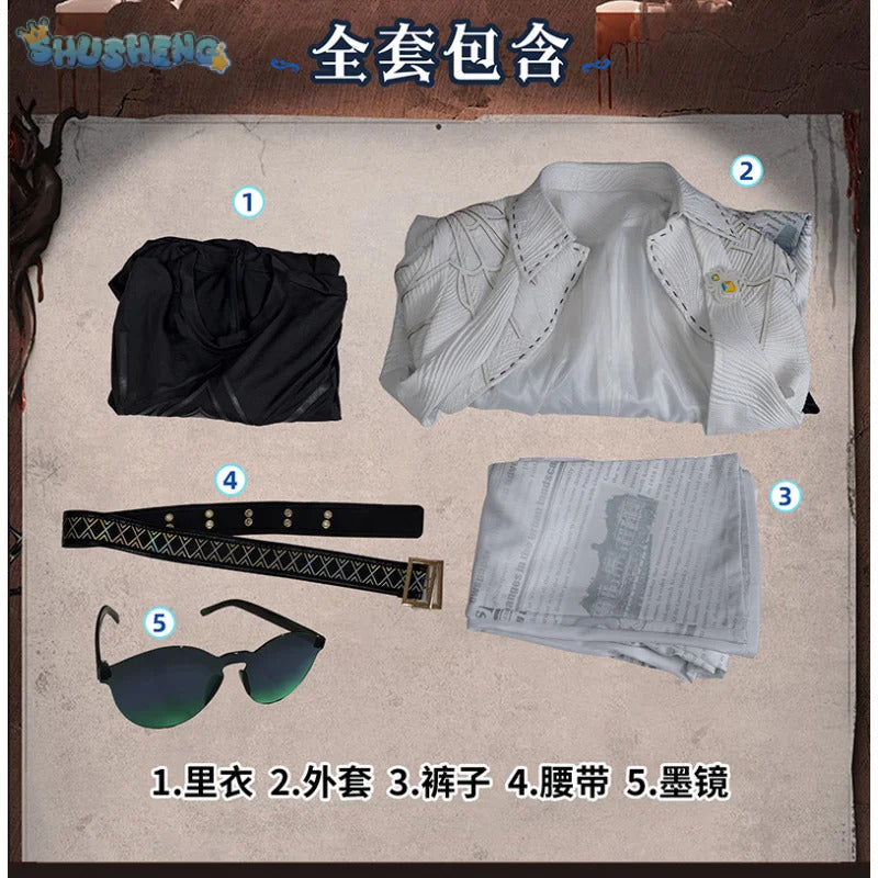 Identity Ⅴ cosplay Kurt Frank Explorer costume coat pants belt sunglasses Halloween party fashion casual uniform woman man set