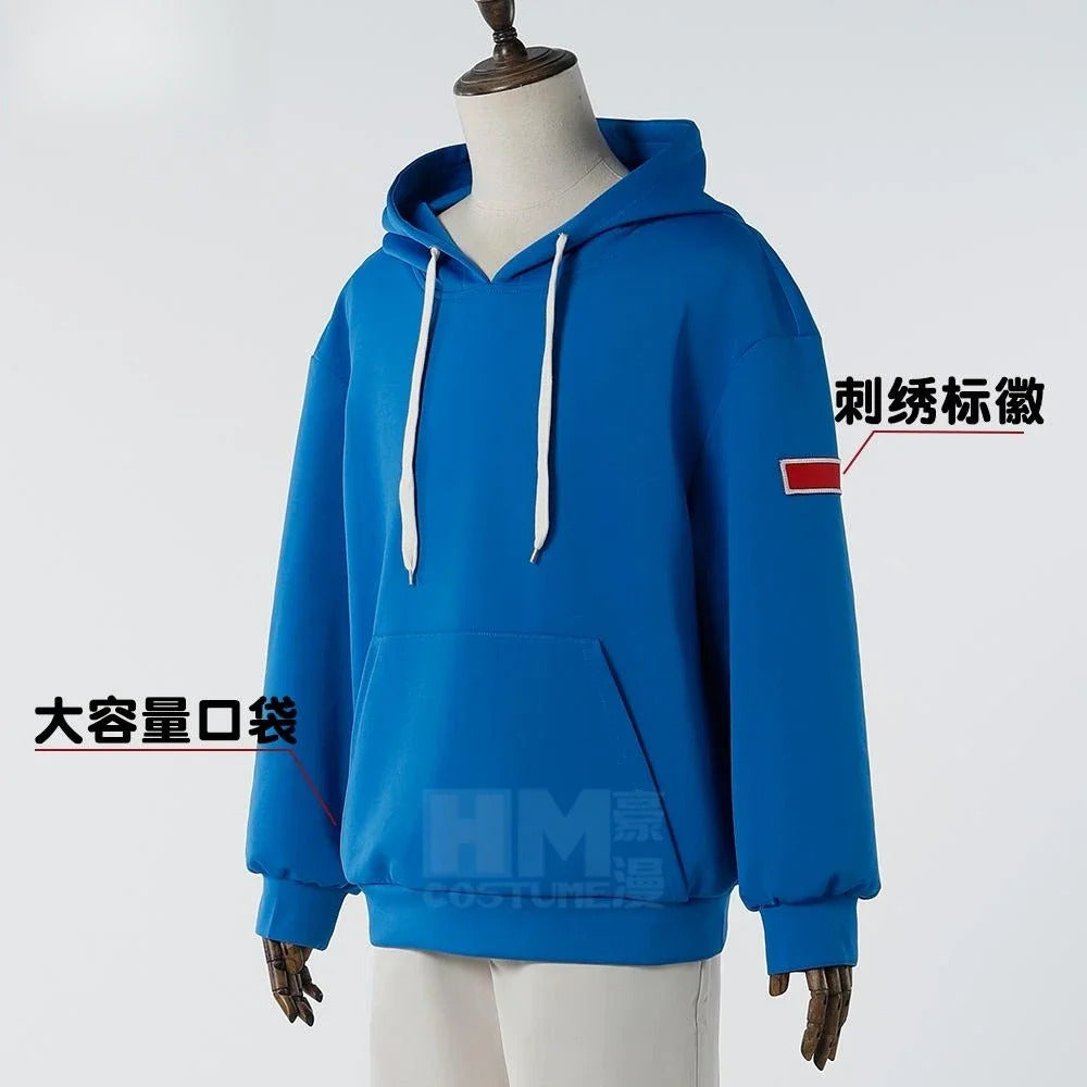 Asakura Shin Cosplay Anime Costume Sakamoto Days Uniform Bule Sweatshirt Leisure Suit Disguise Halloween Party Outfits Men