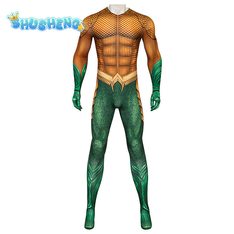Aquaman Cosplay Costumes Man Boys Male Arthur Zentai Bodysuit Suit Adults Kids Superhero Halloween Jumpsuit