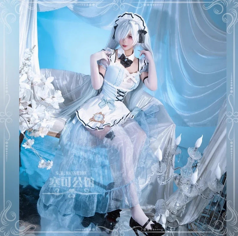 Cinderella Goddess of Victory: Nikke Cosplay Costume Lolita Sweet Maid Dress Accessories Socks Wig Props Halloween Girl Uniform