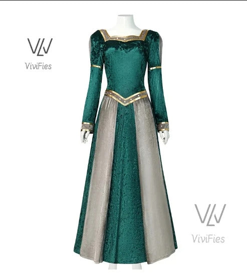 Anime Princess green dress Fiona dress Shrek cosplay costume Halloween fancy fantasy party suit roleplay for adult woman