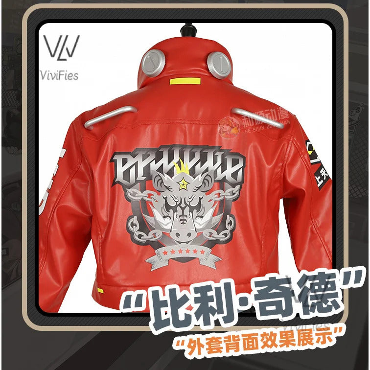 Game Zenless Zone Zero Billy Kid Cosplay Costume Wig Mask Guns Weapons Leather Uniform White Hair Cunning Hares Aka Gentle House