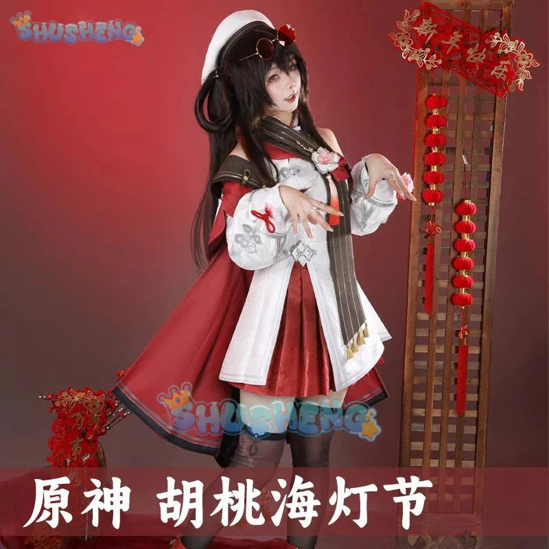 Genshin Impact Hu Tao Cosplay Costume Sea Lantern Festival Uniform Halloween Carnival Party Christmas Play Role Clothes Clothing