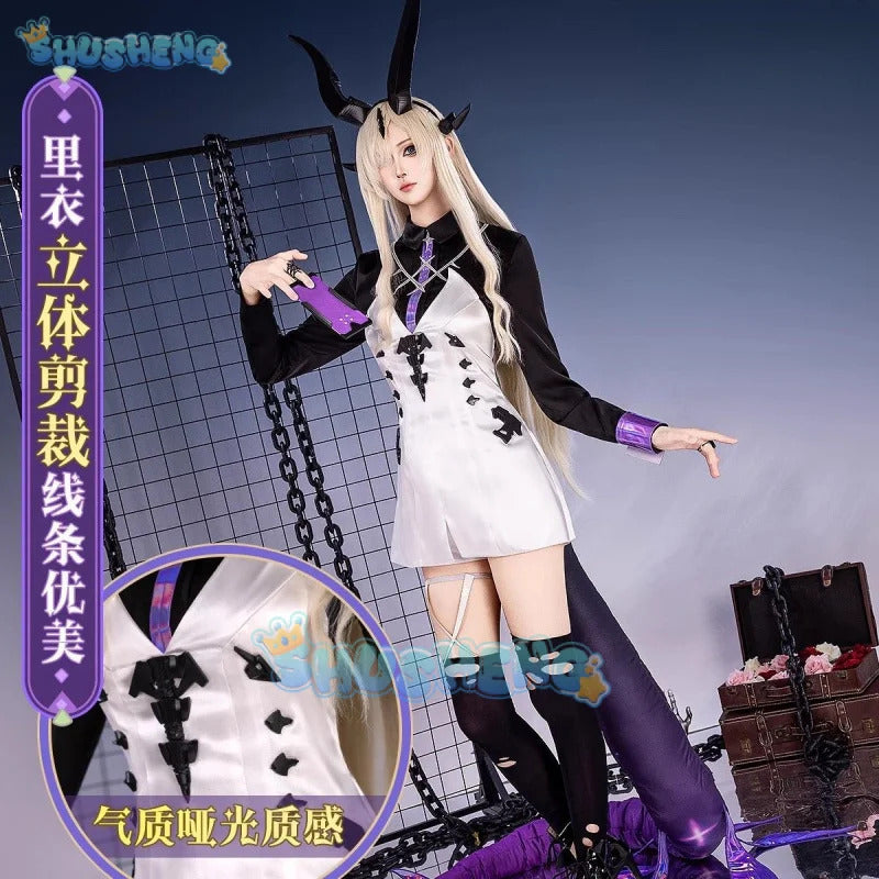 Arknights Necrass Eblana Cosplay Costume Uniform Halloween Carnival Party Christmas Play Role Clothes Clothing