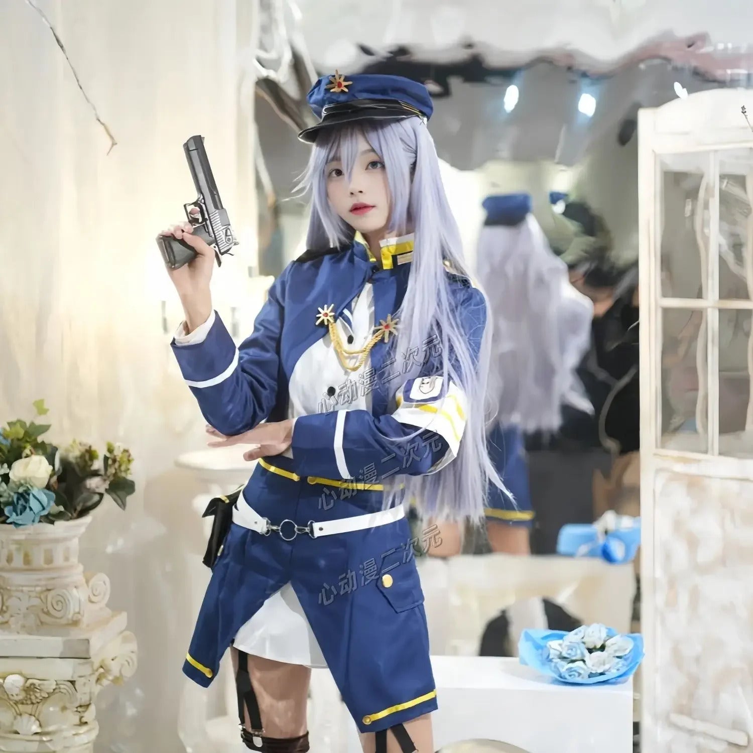 Shusheng-N Vladilena·Milize 86- Eighty Six - Cosplay Costume Wig Hat Shoulder Bag Socks Dress Sweet JK Uniform Halloween Campus Girl Set