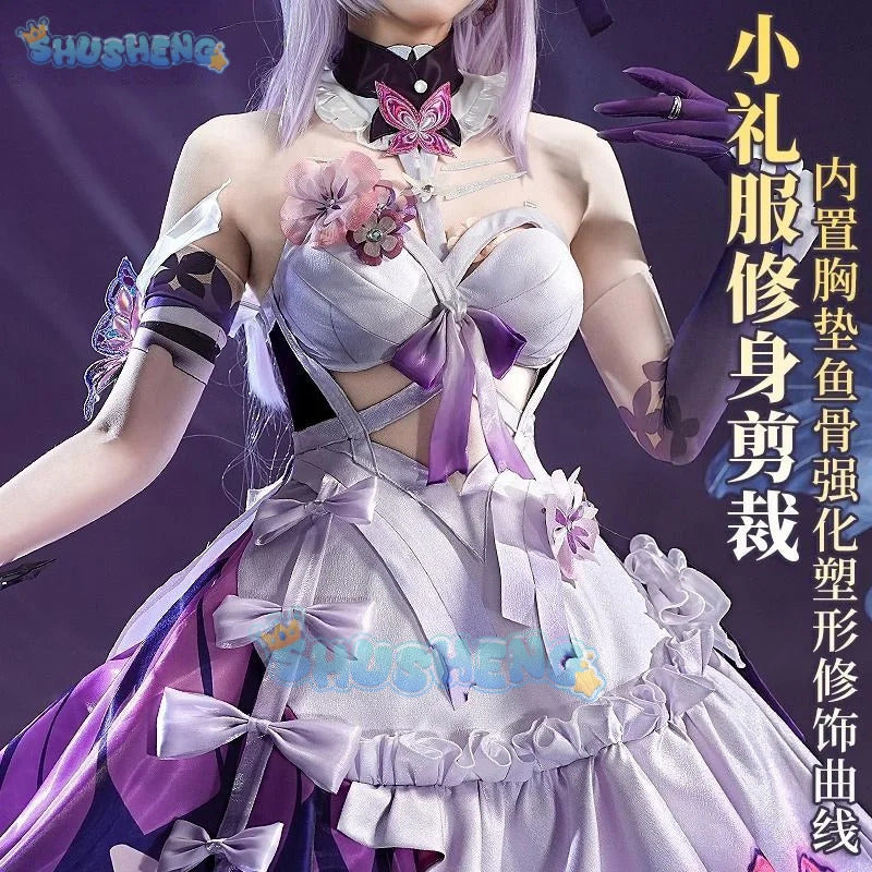 Shusheng Honkai Star Rail Castorice Cosplay Costume Dress Headwear Earrings Halloween Party for Women Girls Carnival Cos Props