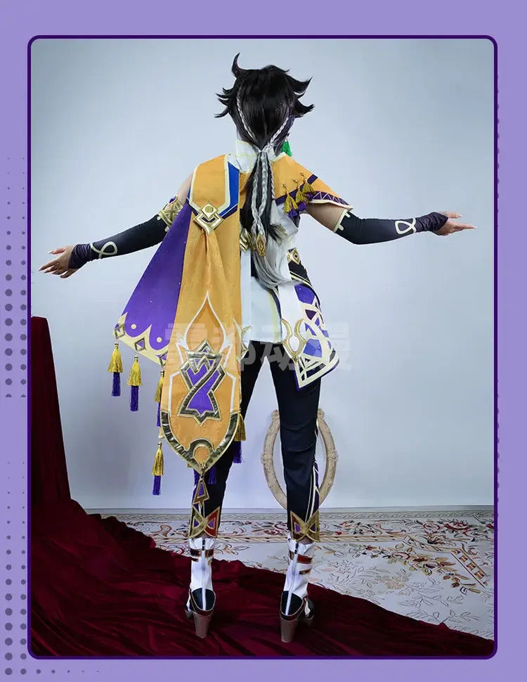 Shusheng-R Game Genshin Impact Sethos Cosplay Costume Belt shawl earrings jewelry prop set Halloween party men women fashion uniform S-XXXL