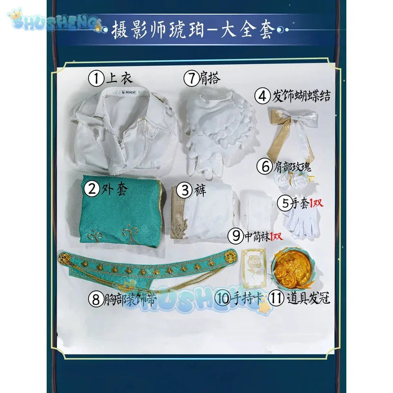 Shusheng Identity V Joseph Photographer Chrysophoron Game Suit Gorgeous Cosplay Costume Halloween Party Role Play Outfit