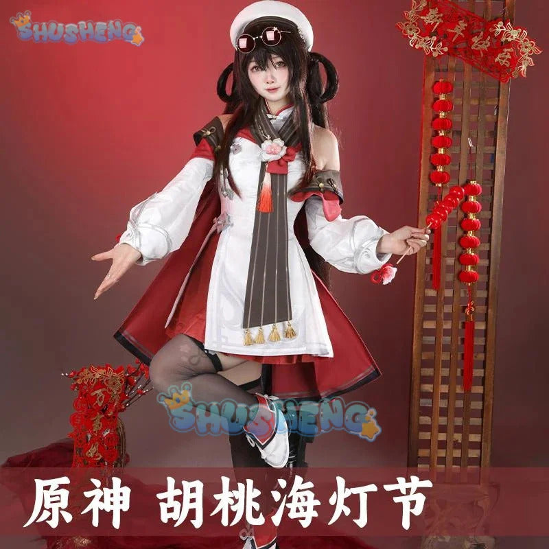 Genshin Impact Hu Tao Cosplay Costume Sea Lantern Festival Uniform Halloween Carnival Party Christmas Play Role Clothes Clothing