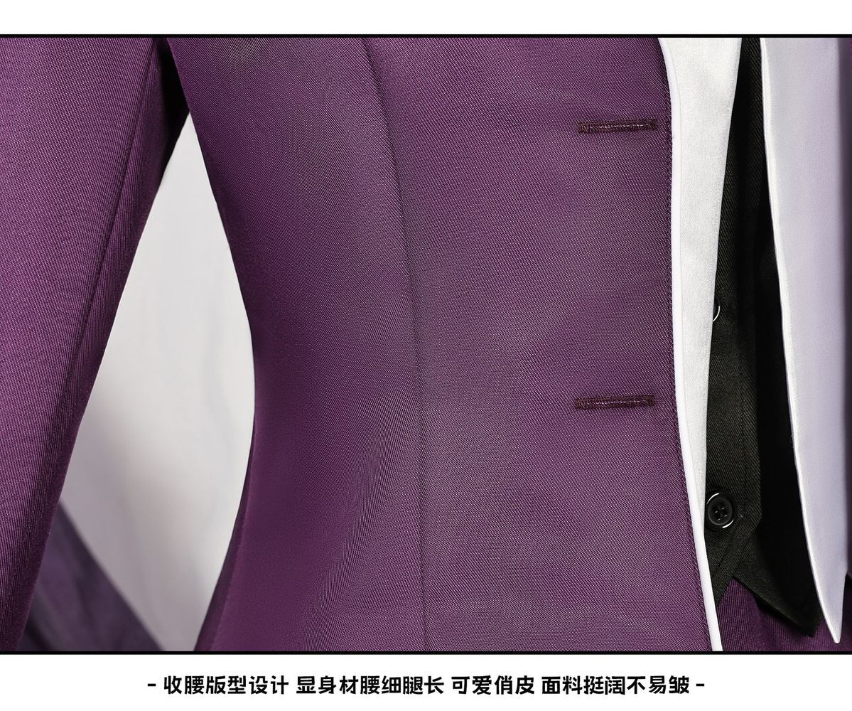 Game Diabolik Lovers Komori Yui Cosplay Costume Wig Fashion Purple Suit Uniform Dress Set for Women Halloween Party Role Play