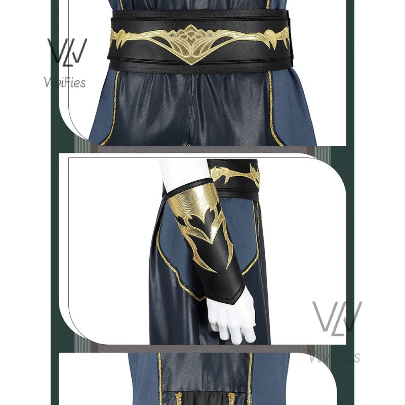 The Dark Urge Cosplay Costume BG3 Male White Dragonborn and a Sorcerer Outfits Shoes Full Set Halloween Carnival Party Clothing