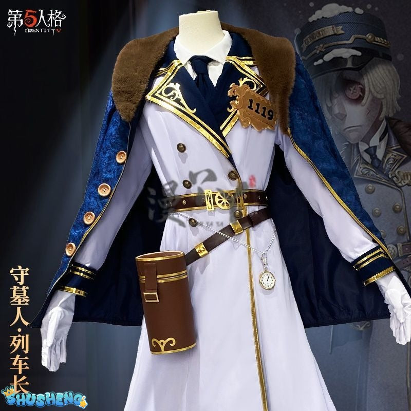 Identity V Andrew Kreiss Grave Keeper Conductor Game Suit Gorgeous Cosplay Costume Halloween Party Role Play Outfit