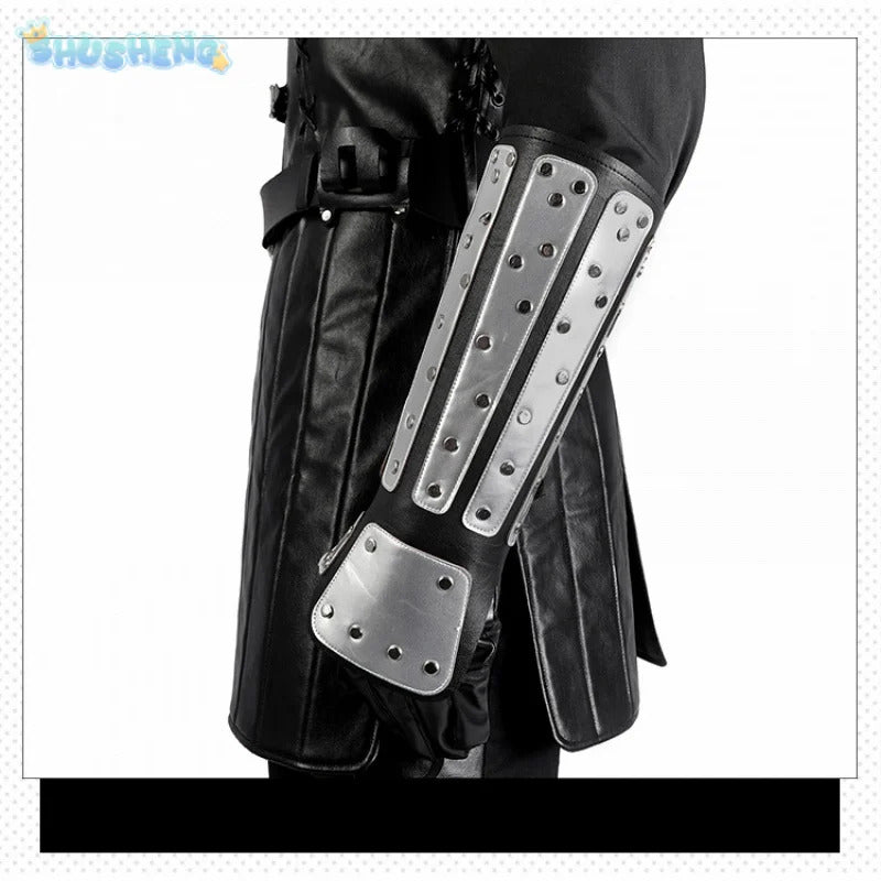 Geralt Witcher 3 Wild Hunt Cosplay Geralt Costume Men Handsome Black Leather Coat Belt Gloves Party Halloween Uniform Full Set