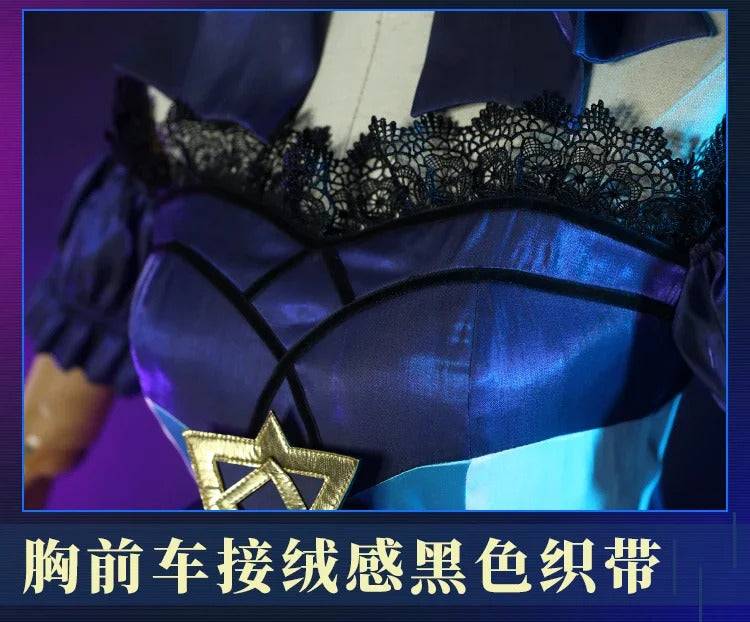 Shusheng-R LOL Gwen Cosplay Costume Dark Gothic Style Ruined Doll Outfit League Legends Cos Women Halloween Party Dress Custom