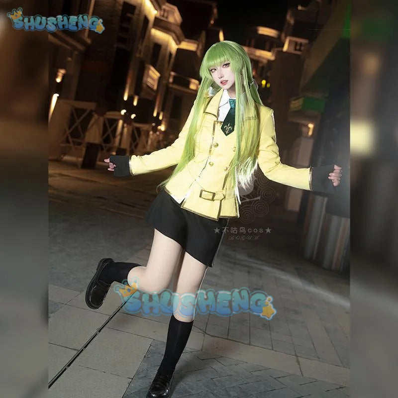 Anime Lelouch Lamp Rouge Cosplay Costume Nezuko Cosplay Code Geass CC Cosplay Halloween Uniform Girls School Dress