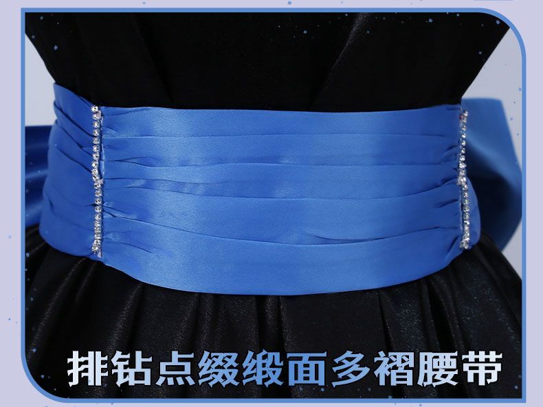 Stocking Anarchy Cosplay Panty & Stocking Black Dress Uniform Long Blue Halloween Party Outfits for Women