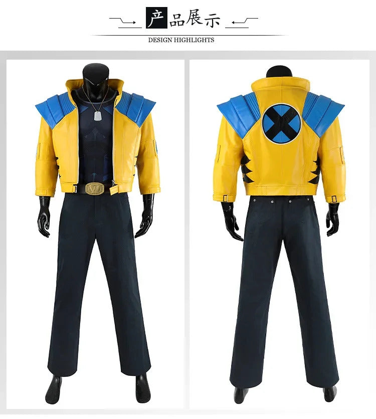 Rivals WOLVERINE Cosplay Costume Men Jacket Pant Superhero Rival Costume Logan Coat Outfit Male Halloween Clothes Party Full Set