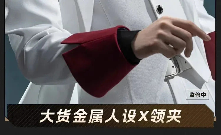 Anime To Be Hero X Cosplay Costume Hero X Uniform White Suit Orange Glasses Tie Halloween Party for Women Men Props