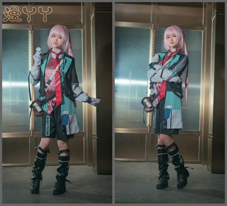 Game Arknights Ansel Cosplay Costume Rhode Island Medical Treatment Doctor Uniform Wig Shoes For Women Men Halloween Cos