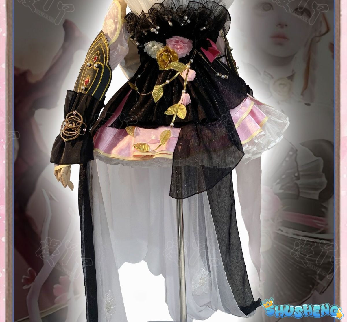 Anime Kurumi Cosplay Game Naraka: Bladepoint Costume HuTao Pink Dress Outfit Suit Halloween Party Role Play Prop for Woman