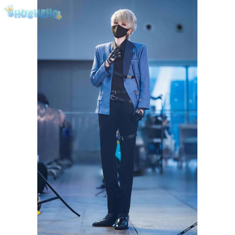 Shusheng-R Game Love and Deepspace Rafayel Xavier Zayne Sylus Cosplay Costume Halloween party handsome suit pants shirt tie Man uniform set