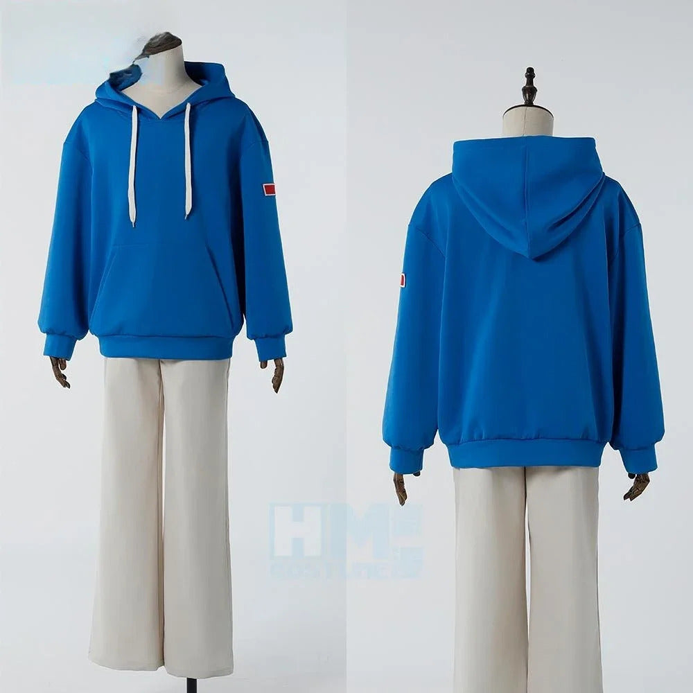 Asakura Shin Cosplay Anime Costume Sakamoto Days Uniform Bule Sweatshirt Leisure Suit Disguise Halloween Party Outfits Men