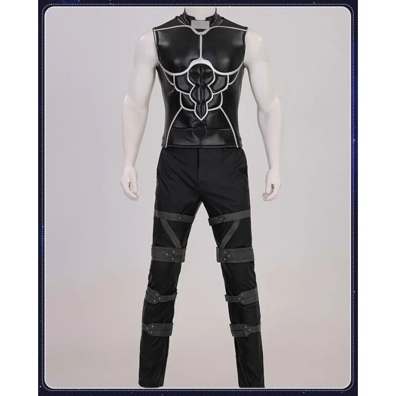 Anime Fate/stay nigh EMIYA Cosplay Arche Costume Black leather top apron pants set Halloween party handsome men women uniform