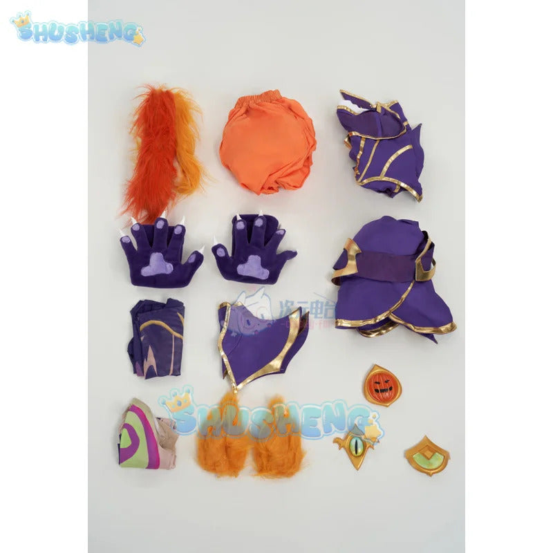 Game Lol Neeko Cosplay Costume Ears, hats, tail,accessories Halloween party funny and cute uniform Neeko Woman Man Set