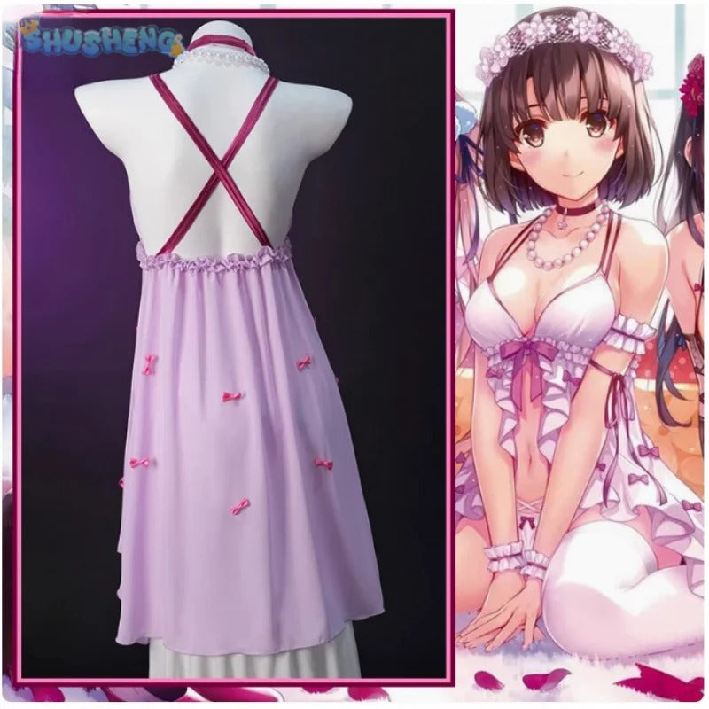 Megumi Kato Saekano: How to Raise a Boring Girlfriend Cosplay Costume Halloween sexy women dress props accessories nightgown set