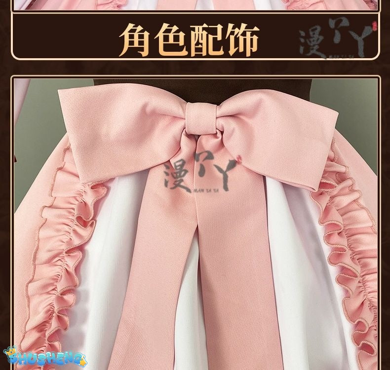 Honkai Impact 3 Cosplay Elysia Blossoming Spring Dress Lolita Cosplay Costume With Bow Game Halloween Costume