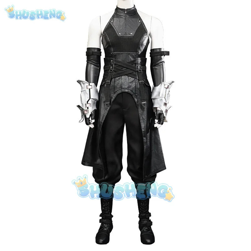 FF7 Sephiroth Cosplay Final Fantasy VII Costume Black Coat and Accessories Halloween Party Handsome Uniform youth Sephiroth Set