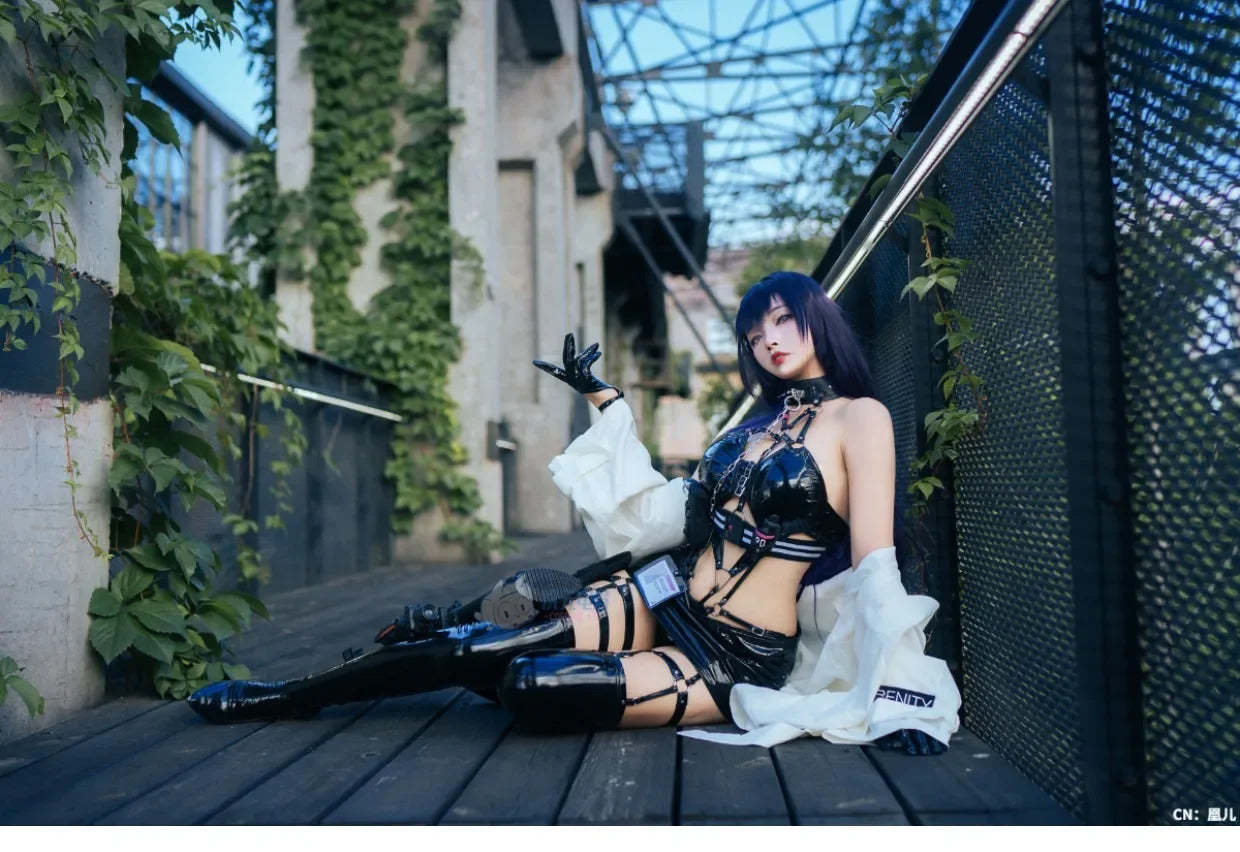 NIKKE:The Goddess of Victory Mihara Cosplay Costume Halloween Carnival Tie up black sexy jumpsuit accessories props uniform set
