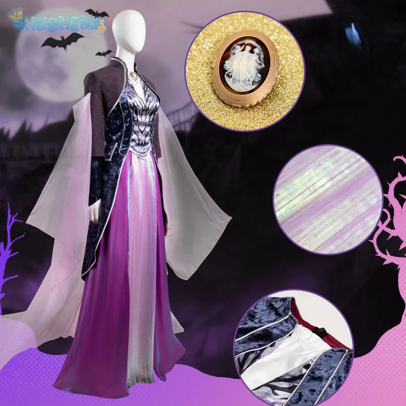 Movie Agatha Harkness Cosplay Agatha Cos All Along Costume New Elegant Dress Coat Shawl Accessories Set Christmas Party Full Set