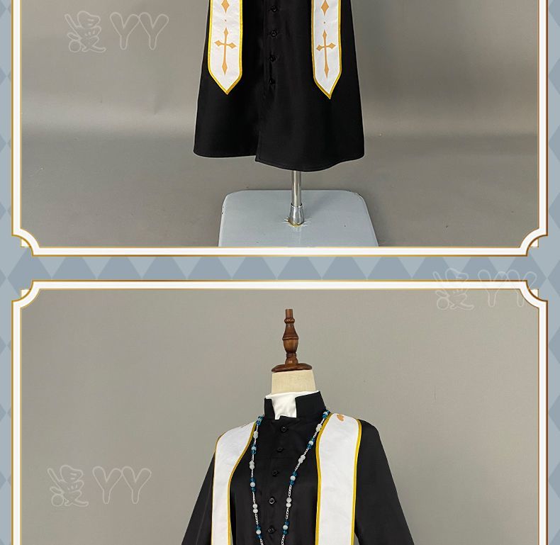 Anime VTuber Kanae nijisanji Uniform Any Size Cosplay Costume Priest Costume With Necklace
