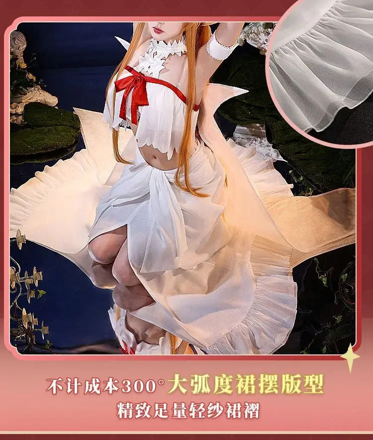 Shusheng-SR Sword Art Online SAO Yūki Asuna Cosplay Yuuki Asuna Elf prison uniform Costume Halloween sexy dress school props sweet Woman set