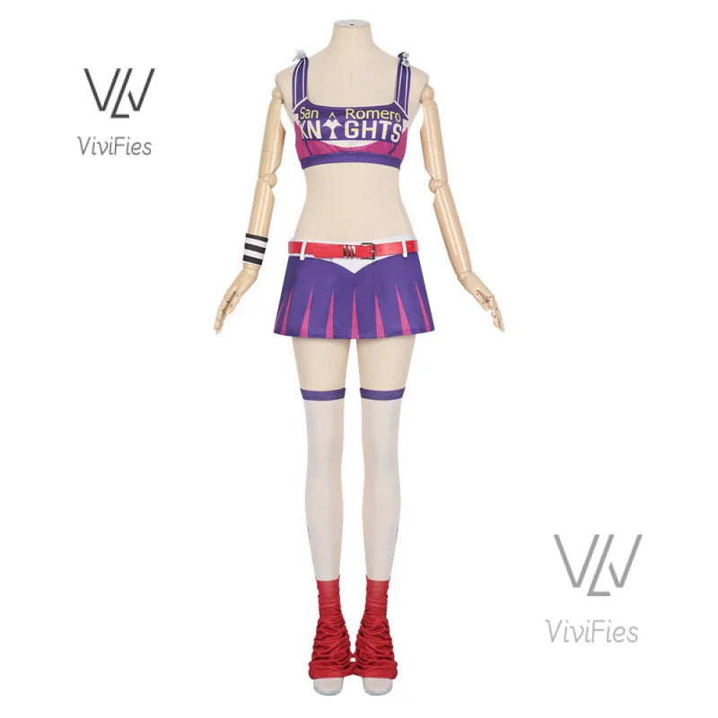 Game Lollipop Chainsaw Juliet Starling Cosplay Costume Women Tops Skirt Accessories Full Set Female Role Play Uniform Halloween
