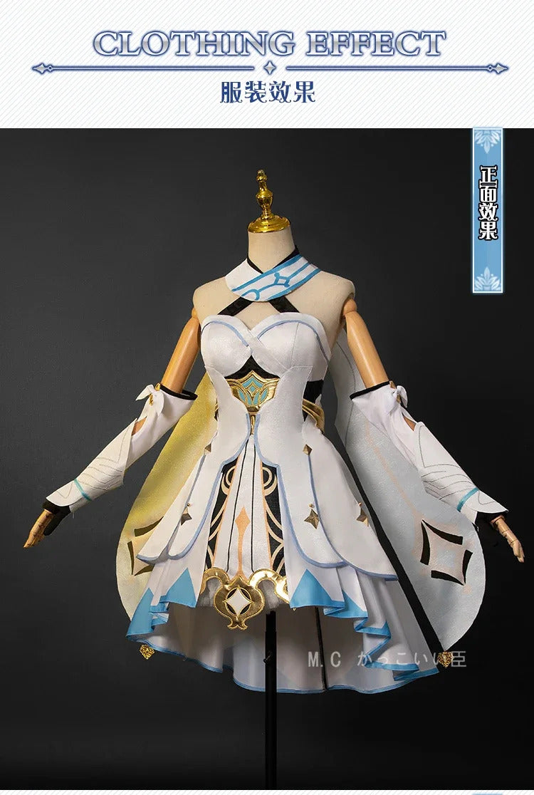 Shusheng-R Lumine Cosplay Game Genshin Impact Lumine Cosplay Costume Christmas Roleplay Costumes Wig Shoes Dress Genshin Impact Cosplay